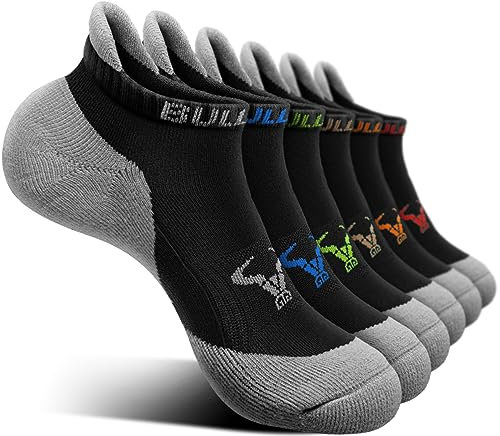 BULLIANT Sneaker Socken 6 Paar, Socken Herren Sportsocken Laufsocken Knöchelsocken Kurzsocken,Atmungsaktive Anti Schweiß(6Paare-Schwarz 6 Farben Gemischt3135-43-46)