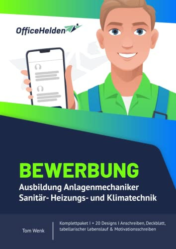 Bewerbung Ausbildung Anlagenmechaniker Sanitär- Heizungs- und Klimatechnik I Komplettpaket I + 20 Designs I Anschreiben, Deckblatt, tabellarischer Lebenslauf & Motivationsschreiben