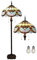 Kinbolas Tiffany Style 16 Zoll Stehlampe Retro Hrzform Buntglas Lampenschirm leselampe Vintage stehende lampe Boho Art Deko Schlafzimmer Wohnzimmer standleuchte- Pedal Switch(Color:F-4)