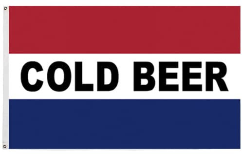 Werbeflagge Cold Beer Bar Restaurant Lebensmittel Banner Männerhöhle Wohnheim 91 x 152 cm