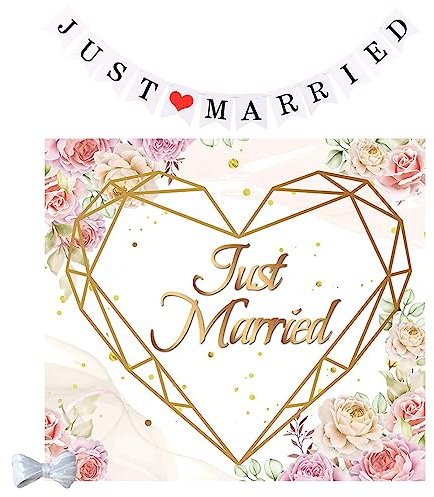 youjia Hochzeitsherz zum Ausschneiden 200x180cm Bettlaken mit Herz Hochzeit Hochzeitsbanner Buchstabenzug-Flagge Hochzeitsdekoration Standesamt Überraschung und Hochzeitsspiel für das Brautpaar