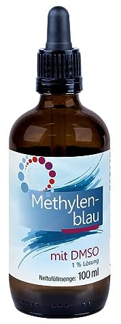 Methylenblau mit DMSO | 100 ml | mindestens 99% rein | Apothekenqualität | DMSO in Ph.-Eur.-Qualität | inkl. Pipette | vielfältigen Einsatzmöglichkeiten