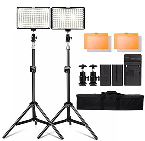 NANZU Luz LED para vídeo 2 en 1, lámpara de Panel de cámara, iluminación de fotografía con trípode, Filtro de batería para sesión de Fotos