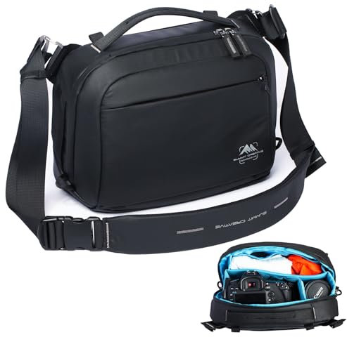 Summit Creative Tenzing Sling Camera Bag 4L,waterproof Crossbody Camera Shoulder Bag for Photographers,Compatible for Gopro、Insta360 Flow、DJI mini 3pro、Sony a6400 etc Compact Camera(Black)