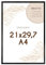 Wackadoo Bilderrahmen A4 21x29,7 (DIN A4) schwarz Fotowand Fotorahmen mit Glasscheibe Dokumentenrahmen Kunststoff Picture frame