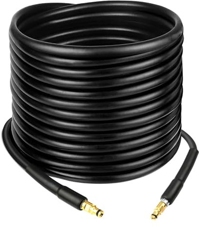 15m / 49.2Ft High Pressure Jet Washer Hose Extension Cleaning Pipe with C-Clip Click Type Plug Fitting Quick Connector 15 metre Garden Pipe Replacement for Karcher K Series K2, K3, K4, K5, K7 (15m)