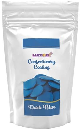 Dekozauber24 Kuvertüre Drops, dunkelblau, 500g, mit weisse Schokolade Geschmack, Deco Melts Chips mikrowellengeeignet, für Cake Pops, Torten, Kuchen, Drip oder Glasur