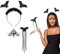 IHONYI Halloween Fledermaus Haarreif, Halloween Haarreifen Accessoires für Damen Herren Kinder, Halloween Fledermaus Kostüm mit Gesicht Glitzersteine, Zauberstab, Fasching & Karneval Party