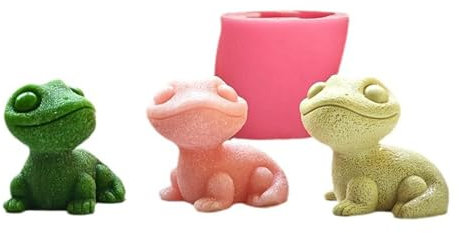 Xidmold 3D Gecko Kerzenform Silikon, Tierharz-Form Silikon, Tier Gecko Silikonform für Fondant, Sojawachs Kerzen, Seife, Gips, Epoxidharz, Handwerk