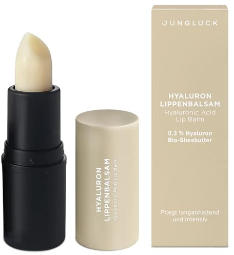 JUNGLÜCK Hyaluron Lippenbalsam Transparent - Vegan | Getönter Lippenpflegestift mit dezentem Vanilleduft für geschmeidig weiche Lippen | Lippenpflege mit BIO Aloe Vera für langanhaltende Pflege