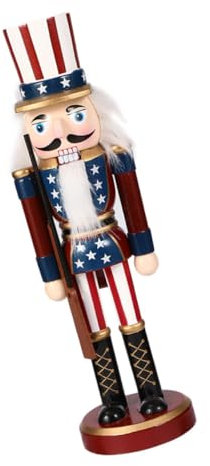 RORPOIR 1pc Nutcracker Soldier Ornament Walnut Soldier American Nutcracker Soldier Nutcracker Statue Water Table Toys Usa Soldier Nutcracker American Flag Nutcracker Usa Flag Lotus Tree