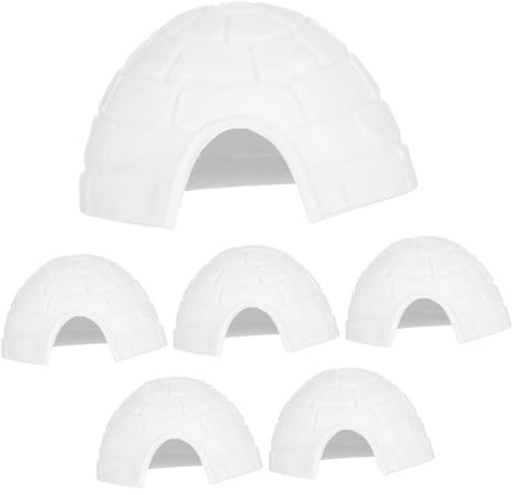 WESIEVYA 6stücke Iglo-Modell Aus Kunststoff Für Junge Mädchen Dekorative Iglu-Statue Kreatives Iglu-Ornament Für Zuhause Und Garten Simuliertes Polar-Spielzeug