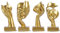 oliruim Gold abstrakte Gesichts-Deko-Figuren kleine Skulpturen 4er-Set, Kunstskulpturen Frauen-Gesicht für Deko modernes Wohnzimmer, Bücherregal, Frauen-Schlafzimmer, Deko für Regal (Gold)