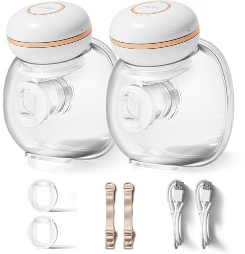 NCVI Breast Pump Hands Free 8126, Wearable Electric Breast Pump with 3 Modes & 12 Levels, Double Milk Pump for Breastfeeding, Light-Weight & Portable, 21mm Flange, 2 Pack