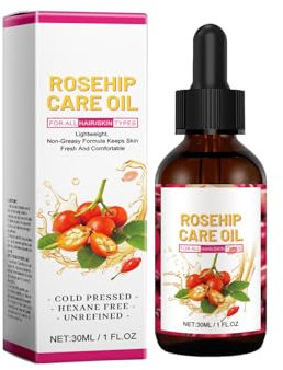 Organic Rosehip Seed Oil 100% Pure Cold Pressed Unrefined Natural Rose Hip Oil 2024 for Anti-Aging, Acne Scar Treatment, Skin & Hair Care, Gua Sha Massage(1oz / 30ml) (1)