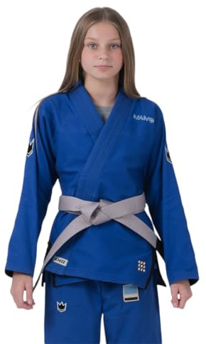 KINGZ Nano 3.0 Youth Jiu Jitsu Gi – Blue, IBJJF 2024 Legal, Pearl Weave Jacket & 8 oz Ripstop Pants