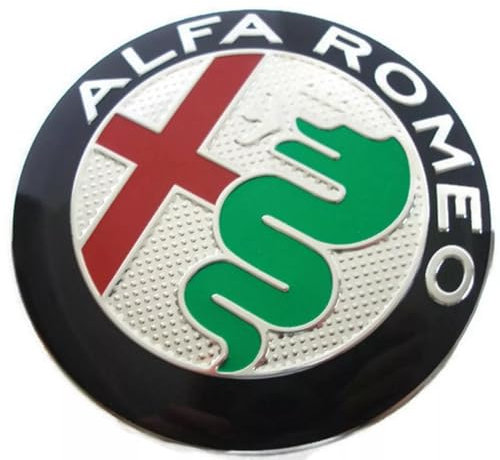 2 Fregi Stemma Compatibili con Alfa Romeo Auto Logo 74mm Per Cofano Anteriore e Posteriore Emblema Stemmi in Metallo (Green, Normale)