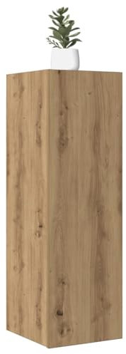 Brokky 856396 Mobile TV Rovere Artigianale 30,5x30x90 cm in Legno Multistrato Mobile TV Mobile Porta Televisore,Mobiletto Industriale Tavolino Basso Vintage Console per Salotto