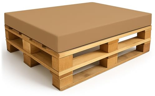 Amazinggirl Palettenkissen Outdoor Europaletten Sitzkissen 120x80 cm - Schaumstoff Sitzpolster für Paletten und Palettensofa Beige