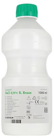 B Braun - NaCl 0,9 % - 1 litre - Solution saline physiologique isotonique pour bébé 1 l - Solution saline pour le nez et les yeux - Stérile