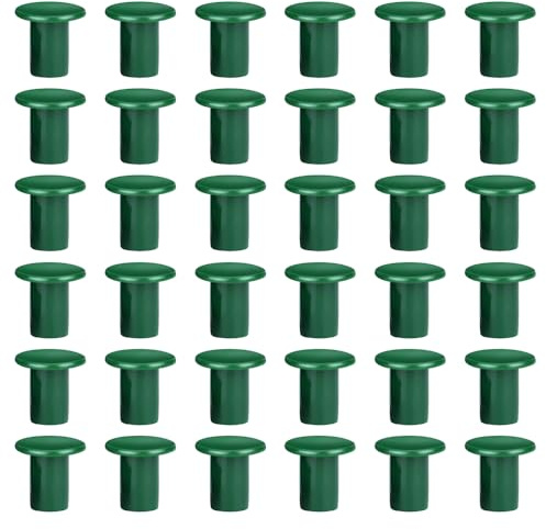 SagaSave Lot de 36 capuchons de sécurité en forme de canne en bambou pour tiges de bambou, tuteurs de plantes, vert