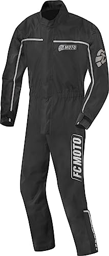 FC-Moto Rain 1-Teiler Motorrad Regenkombi, schwarz, M