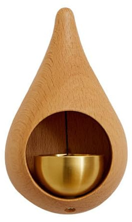 Folpus Ladenbesitzerglocke, Türklingel, Türklingel, Ornament, Holztürklingel, Glockenspiel für Türen, Büro, Gärten, Scheunen, Hinterhöfe, Hellbraun