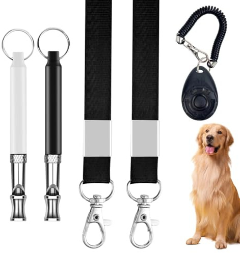 AEIXYA 1 Set Fischietto Ultrasuoni Per Cani, Fischietto Per Cani, Ultrasuoni Per Cani, Fischietti Per Cani Con Cordino Regolabile Per Ii Richiamo E Ii Controllo Dell'Abbaio