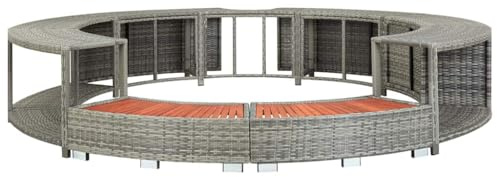Nqyjm Whirlpool-Umrandung Grau Poly Rattan für Pools