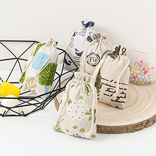 DAHI Jutesäckchen 25 stk 10x14cm - Leinen Säckchen Baumwollbeutel Sack Beutel Leinen Schmuck Säckchen Stoffbeutel Geschenksäckchen (5 Type jutesaeckchen)