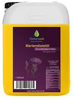 Naturzade Mariendistelöl Einzelfuttermittel Pferde (kaltgepresst) 3 Liter Kanister