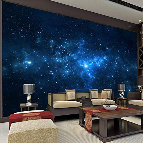 YBSBH 3D Wallpaper Selbstklebender Hintergrund (B) 350X (H) 256Cm Blau Galaxy Wandmalerei Schöner Nachthimmel Fototapete Kunstmalerei Raumdekoration Kinderzimmer Schlafzimmer Kinderzimmer G