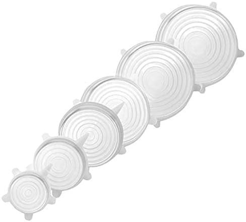 DI ORO® - Juego de tapas elásticas de silicona - Cubiertas reutilizables para almacenamiento de alimentos - Variedad de tamaños - Fáciles de limpiar y aptas para lavavajillas