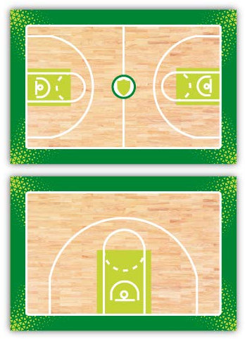Haberdashery Online Pizarra Deportiva Doble Cara Táctica. Tabla de Entrenamiento Personalizada Logotipo Equipo (Basket)
