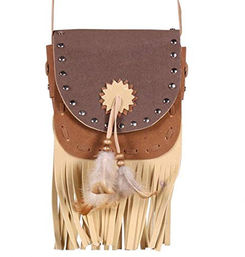 Thetru Indianerin Tasche - Braun, Klein, Kunststoff, Keine Batterien erforderlich, Fasching, Karneval, Kostümzubehör