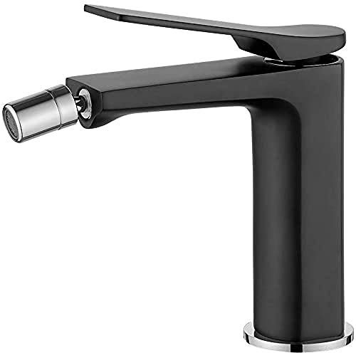 Ibergrif M15004B Rubinetto Miscelatore Bagno Monocomando per Bidet in ottone, miscelatore per lavabo, Nero Opaco
