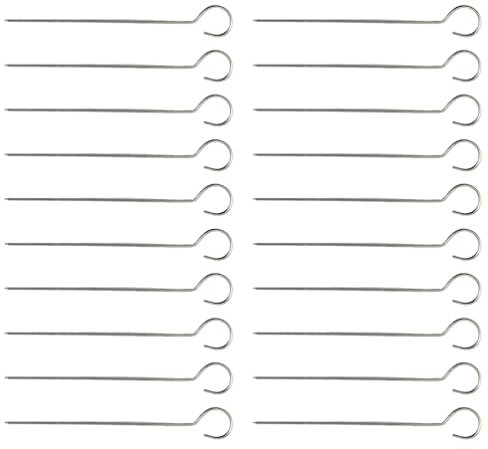 UPKOCH Stainless Steel Skewers: 50pcs Barbecue Kabob Skewers, Roasting Trussing Needles, Silver