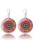 Boho Groß Mandala Design Rund Leicht Ohrringe Hängend Schmuck für Damen (Stil 21 - Braun)