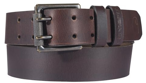 Carhartt Herren Cinturones Resistentes Casuales para Hombres, Disponibles En Varios Estilos, Colores Y Tamaños Gürtel, Craftsman Leather Double Prong (Brown), 32