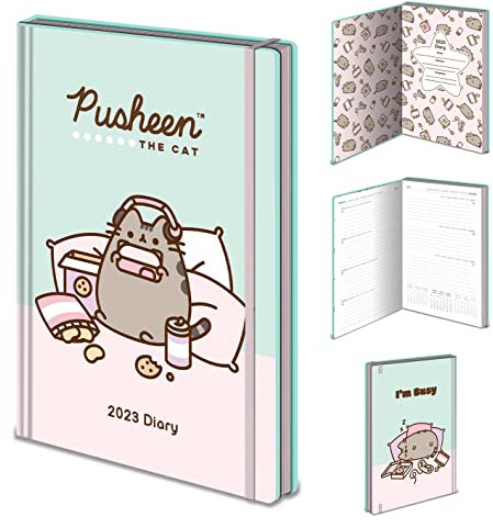 Pyramid International Pusheen SR74096 Terminplaner 2023, A5, Hardcover, Wochenansicht (I'm Busy Design), offizieller Merchandise-Artikel, mehrfarbig
