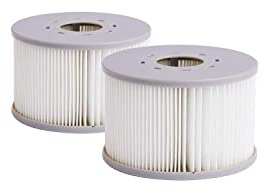 CONCEPT USINE | Lot de 2 Filtres de Rechange pour Spa Mspa en Polypropylène| Compatible avec Toutes Les Cartouches Filtrantes Mspa Actuelles et Les Piscines Hors-Sol | Dimensions : Ø 10,6 cm x 6,7 cm