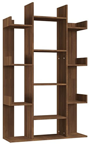 vidaXL Bücherregal, Büroregal mit viel Stauraum, Standregal für Schlafzimmer Büro Wohnzimmer, Aktenregal Regal, Braun Eichen-Optik Holzwerkstoff