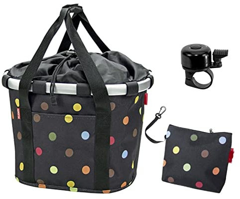 Rixen & Kaul Fahrrad - Lenkertasche Vorderradkorb BIKEBASKET Dots inkl. Fahrradklingel