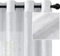 TERLYTEX Silberweiße transparente Vorhänge, 244 cm Länge, metallische Silberfolien-Punkte, bedruckt, glitzernd, durchscheinende Vorhänge für Wohnzimmer, Privatsphäre, Ösen, schimmernde Vorhänge, 2