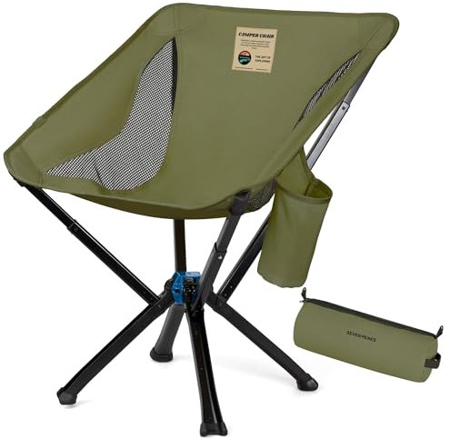 Seven Peaks Silla Plegable de Camping - Ligera y Compacta - Se Instala 5 en Segundos - Portátil Gran Resistencia - Anti Rotura y Transpirable