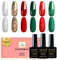 YSUVIN UV Nagellack Weihnachten Set, 6 Farben Grünes Rot Silber Weihnachts Gel Nagellack Set für Anfänger DIY Nail Art Maniküre Salon, 8ml