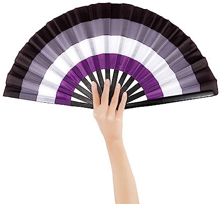 Nogsay Handfächer Bunt,Faltfächer Bambus Oxford Kungfu Rave Fächer Groß,Faltbare Hand Fan Chinesische Japanese Deko Sommer Fecher für Hochzeit,Party,Tanz,Musikfestival,Leistung(Gemischte Farbe)