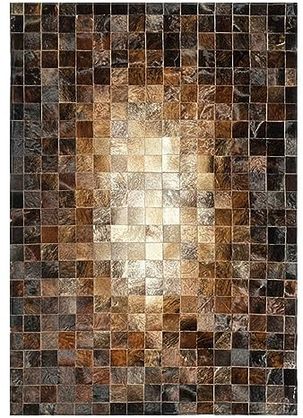 R&RENXIA Rindsleder-Teppich Patchwork Brasilianischer Echter Kuh-Leder Western-Dekor für Schlafzimmer, Wohnzimmer, Esszimmer, Küche, Büro - 120×180cm