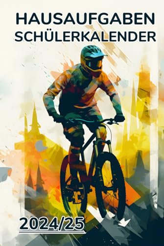 Hausaufgaben Schülerkalender: Mountainbike Cover für Schüler mit Datum Notizen | Schülerplaner | To Do Listen | Stundenplan | Hausaufgabenheft |