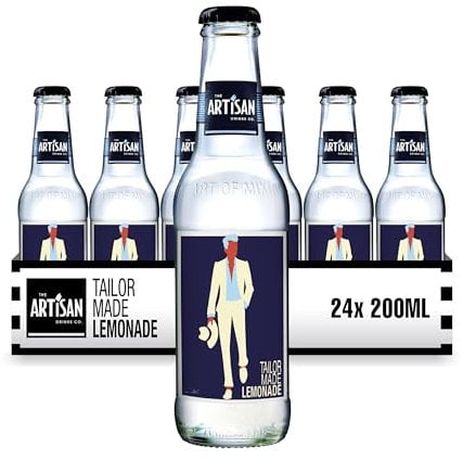 Tailor Made Lemonade by The Artisan Drinks Company - 24x 200ml Bottles - Natural Ingredients - Only 58 Calories per Bottle - Ideal Mixer for Vodka or Brandy
